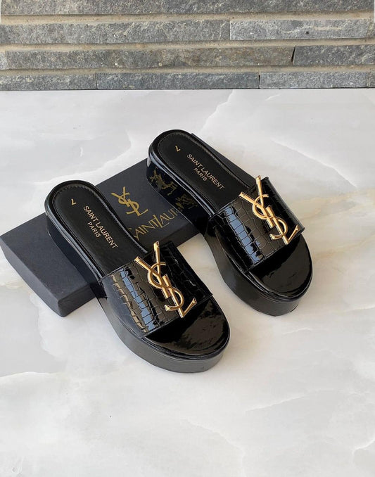 YSL Wedges Black