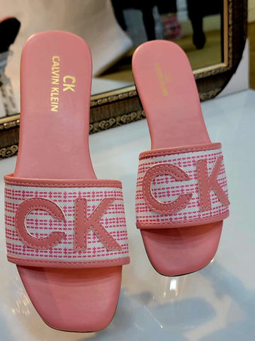 Ck Flat Slippers Pink