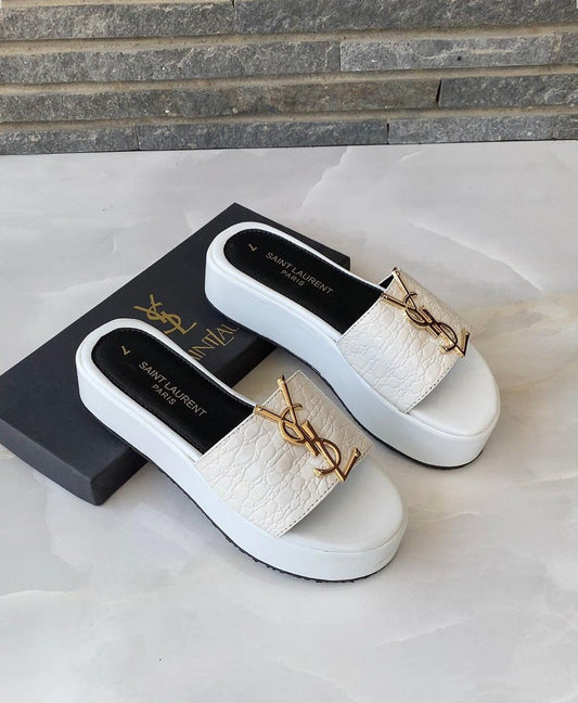 YSL Wedges White