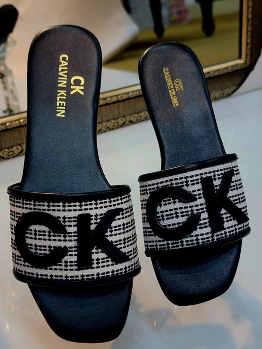 Ck Flat Slippers Black