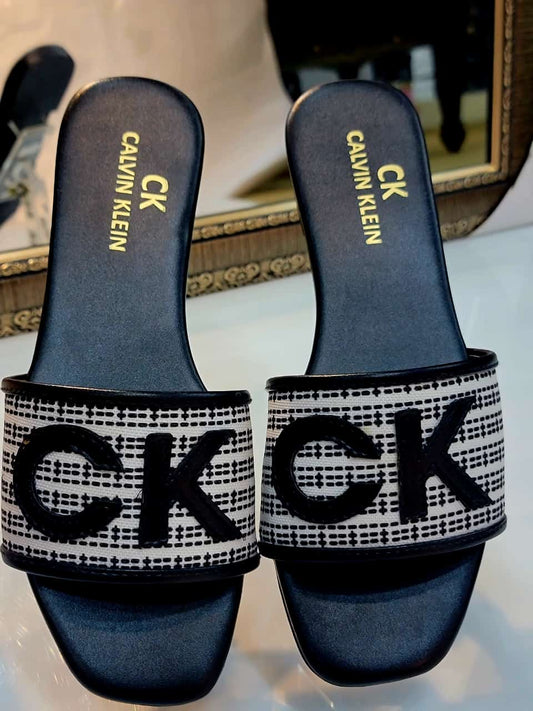 Ck Flat Slippers Black