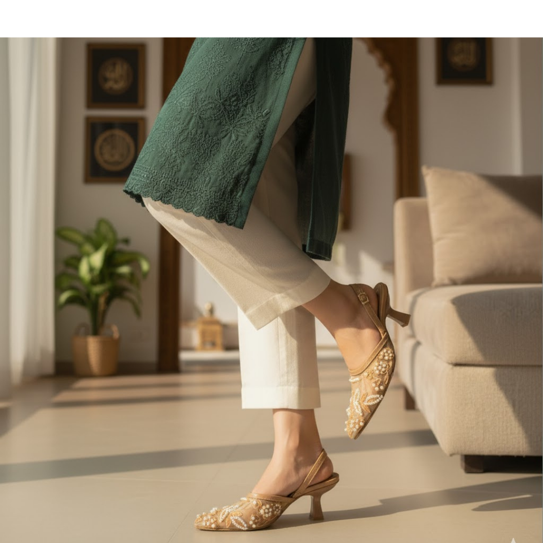 Noora Embroidered Heels