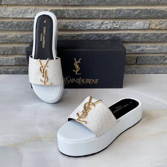 YSL Wedges White