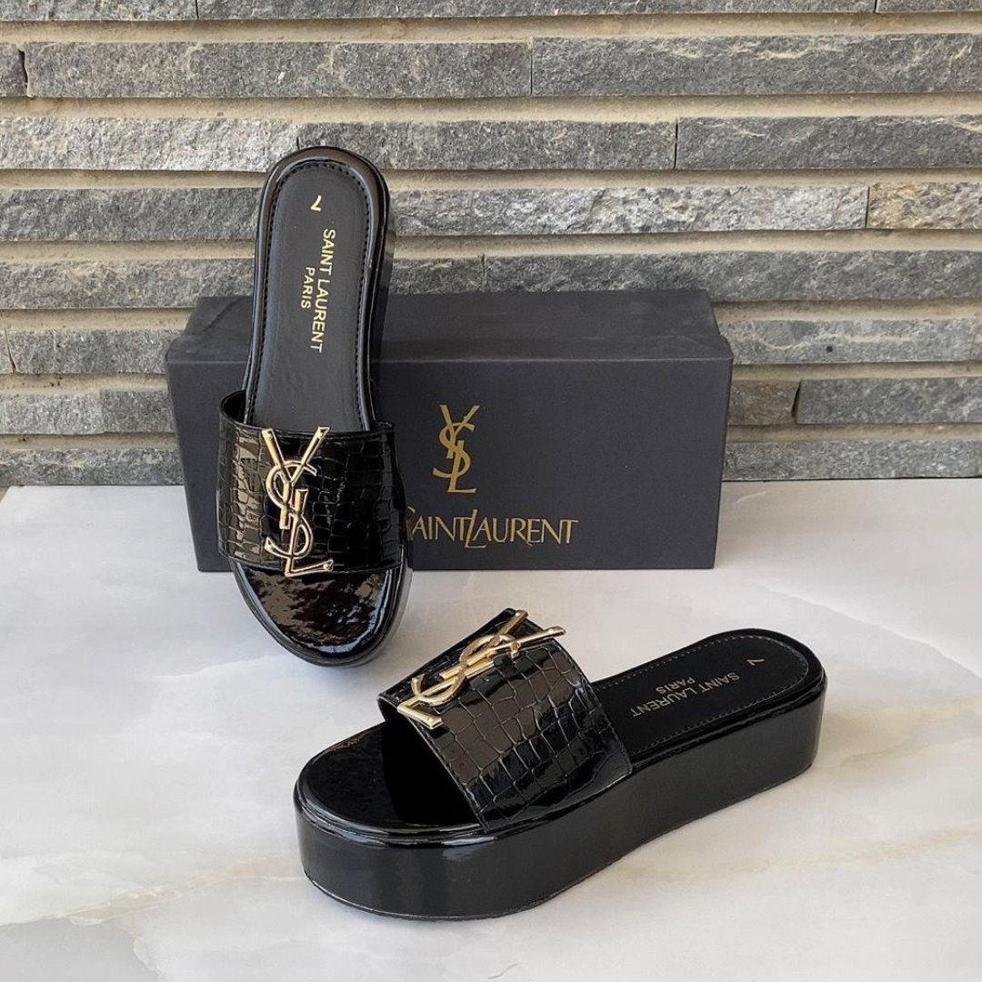 YSL Wedges Black