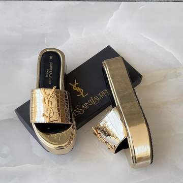 YSL Wedges Golden