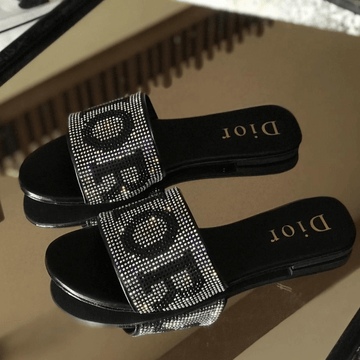 Dior Stone Flats Black