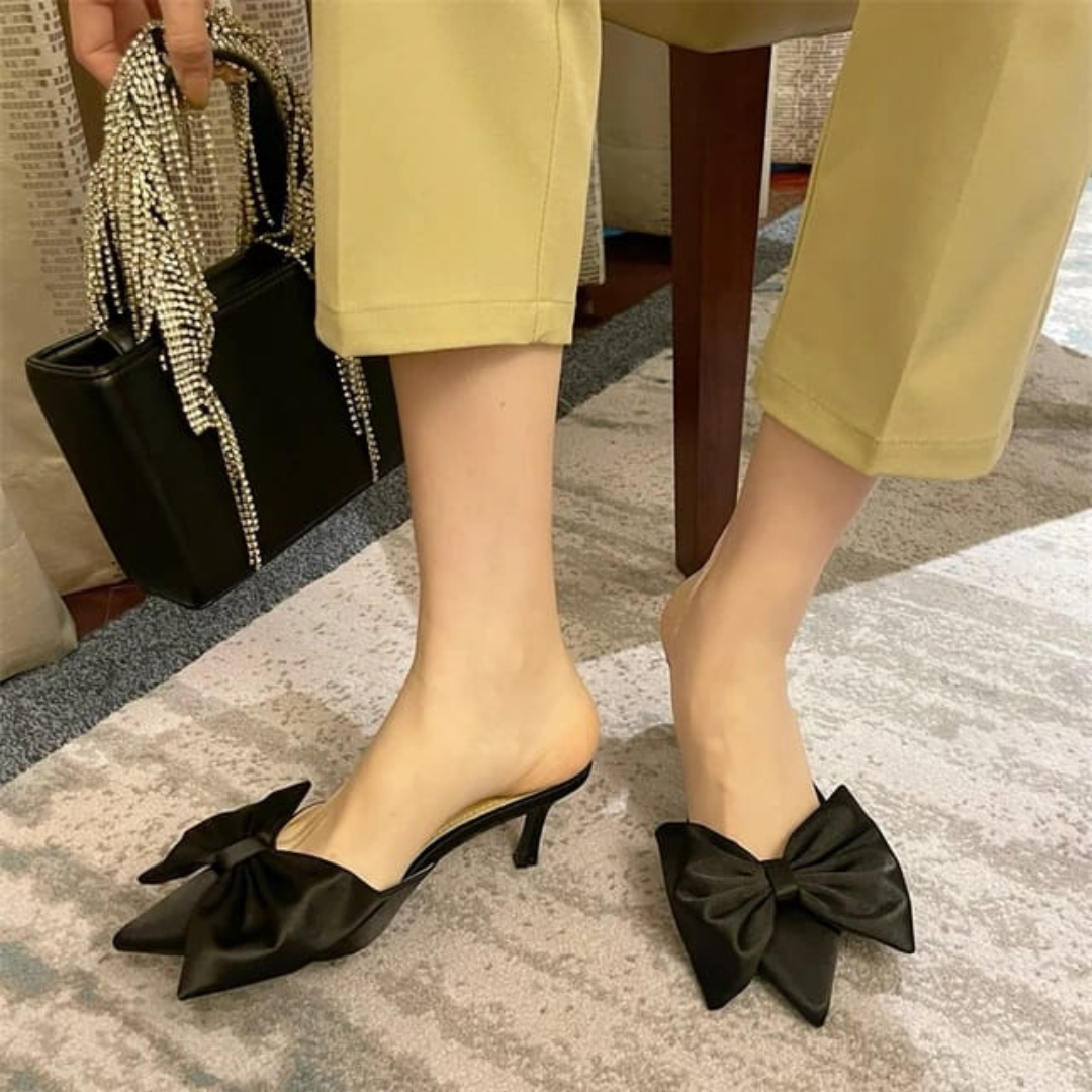 Kitten Bow Heel Black