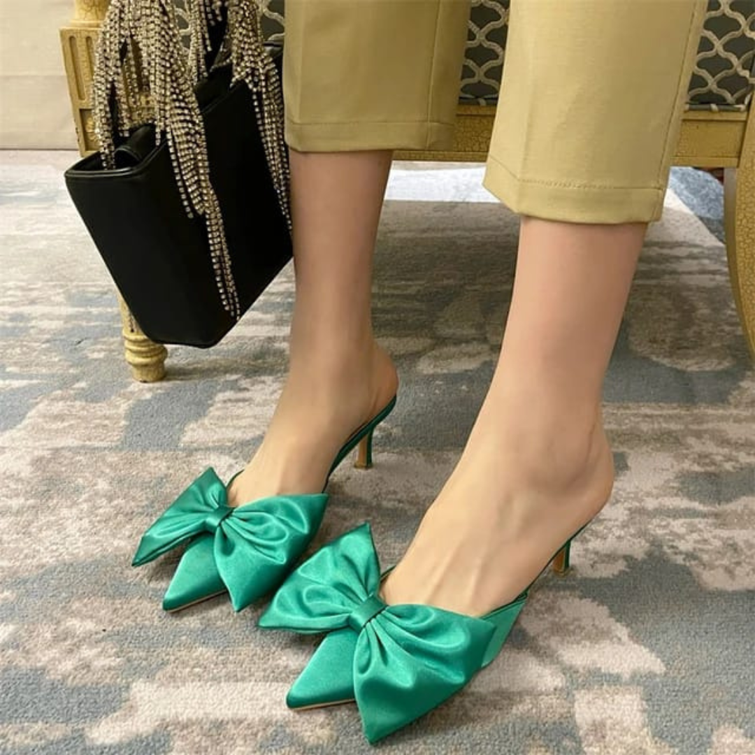 Kitten Bow Heel  Green