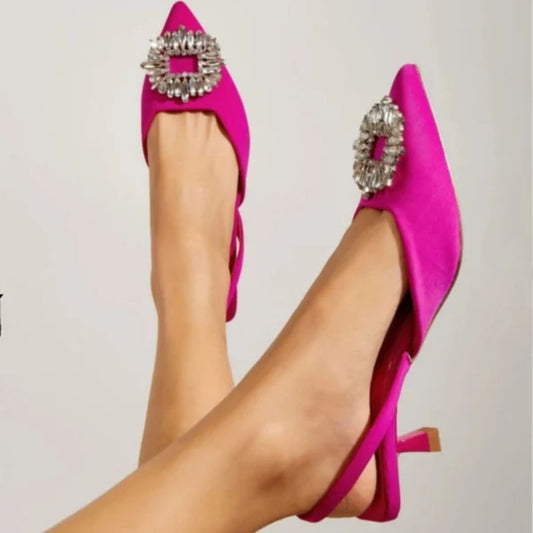 Zara Brooch Heel Pink