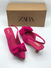 Sueded Bow Heel Pink