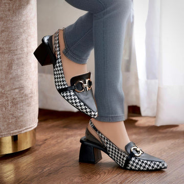 Zebra Printed Block Heel