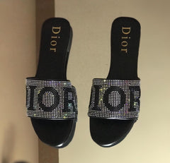 Dior Stone Flats Black