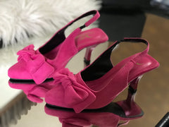 Sueded Bow Heel Pink