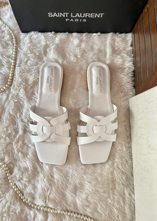 Saint laurent slippers White